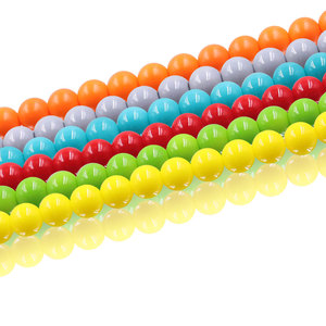 Hỗn hợp cổ phiếu 6mm <span class=keywords><strong>lampwork</strong></span> hạt thủy tinh tròn màu xanh/trắng/hồng/tím hạt đối với trang sức làm cho trang trí - Product Image 2