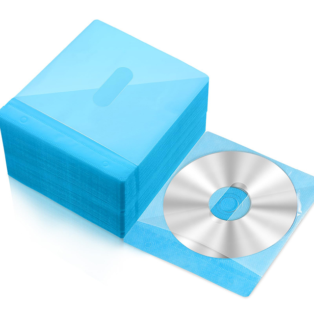 Custom Design Double Sided Refill Plastic Front Insert Sleeve Disc Cd Dvd Storage Sleeves for Blank Storage Binders Disc Holder