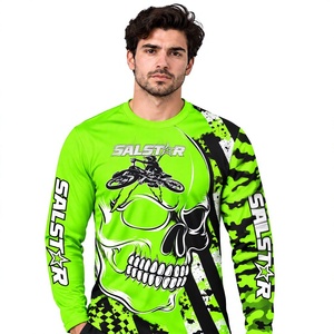 Maillot de course moto personnalisé à manches longues, sublimation, MX Motocross, tout-terrain, vert, fabricant de vêtements de sport OEM - Product Image 1