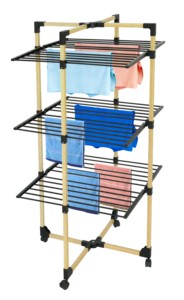 <span class=keywords><strong>Séchoir</strong></span> <span class=keywords><strong>à</strong></span> <span class=keywords><strong>linge</strong></span> pliable <span class=keywords><strong>sur</strong></span> <span class=keywords><strong>roulettes</strong></span> pour intérieur et extérieur, gain de place - Product Image 1