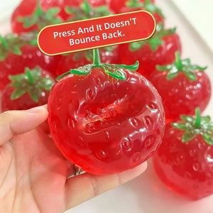 Elonna Vaseline Strawberry Squishy Anti-Stress Fidget Toy Cute Soft Vaseline Material Transparent <b>Ball</b> <b>Rebound</b> - Product Image 2