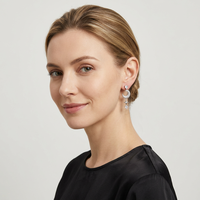 Boucles d'oreilles pendantes asymétriques pour enfants, plaquées rhodium 18K, sans piercing, motif spirale anti-moustiques, avec zircone cubique (CZ) en forme de lune, étoile et cœur
