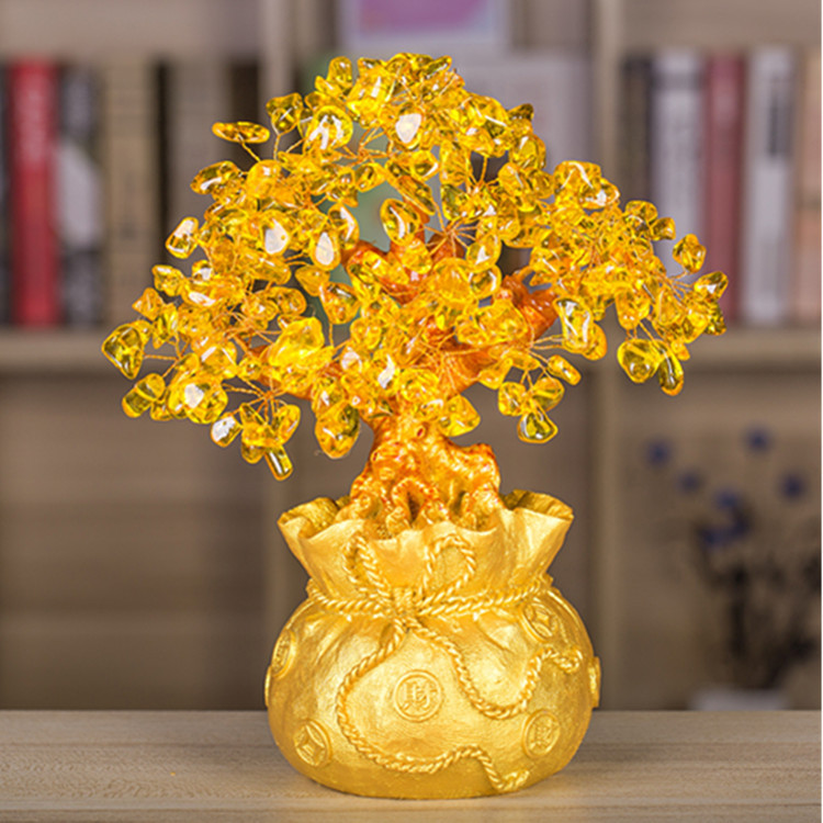 Feng Shui Citrine Money Tree - Lucky Decor for Home & Office