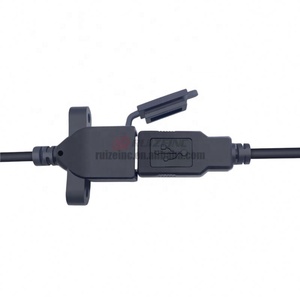 Bandeau femelle USB Adaptateur de verrouillage anti-poussière Cordon d'alimentation Cordon d'alimentation à deux cœurs à quatre cœurs Câble de données 0.3 M - Product Image 3