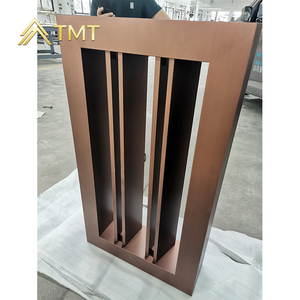 Divisor de pantalla decorativo para interiores de hotel, divisor de pantalla de restaurante, diseño de parrilla marrón de <span class=keywords><strong>metal</strong></span>, corte hueco láser, pared de partición para restaurante - Product Image 5