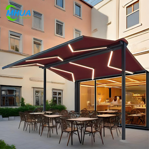 Grande auvent de terrasse rétractable à cassette complète, double ouverture, motorisé, auvent de fenêtre, <span class=keywords><strong>voile</strong></span> enduit pour l'ombrage extérieur - Product Image 5