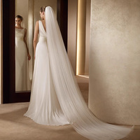 Voile de mariée GENYA, long et magnifique, à deux couches, 3 mètres, voile de cathédrale ivoire, voile de mariage 2024