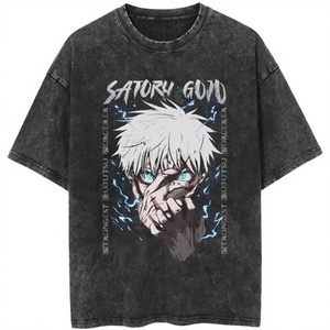 เสื้อยืดวินเทจทรงโอเวอร์ไซส์ แขนครึ่งตัว ผู้ชาย แฟชั่นฤดูร้อน ไหล่ตก ทรงหลวม ออกกำลังกาย ฟิตเนส น้ำหนัก 300 กรัม ผ้าถัก - Product Image 4