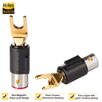 Connecteur banane YIVO HIFI non magnétique plaqué or 24 carats/plaqué rhodium, connecteur en U / fourche pour câble de haut-parleur audiophile