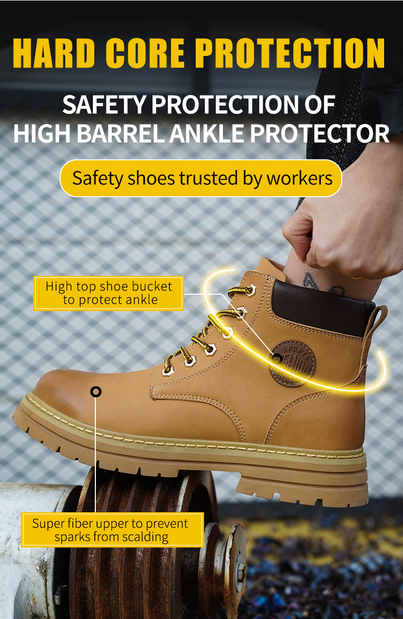 sapatos de trabalho Best price wheat middle cut men work boots