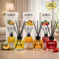 Diffuseur de parfum d'ambiance Yeni Snr Tesi en verre de 200 ml avec bâtonnets en rotin, évaporation naturelle, parfum longue durée pour la maison