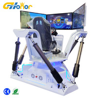 Simulador de asientos de movimiento de carreras 4D, juegos de entretenimiento, asiento de carreras de coches 5D, tres pantallas de conducción, máquina de juego de simulador VR