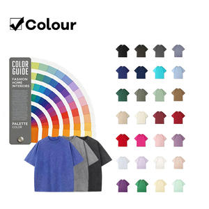 Op maat gemaakte geprinte T-shirts groothandel unisex oversized streetwear blanco 190 gsm gebreide shirts voor heren katoenen sportkleding - Product Image 5