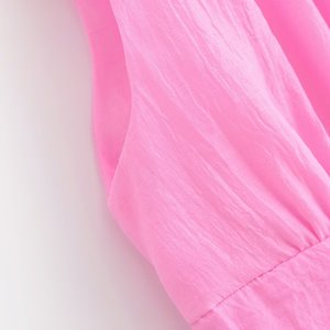 SHENZHU 2025 Autunno Nuova Moda Elegante Abito Lungo Rosa in Tessuto Narcissus con Spalla Obliqua 4933 - Product Image 4