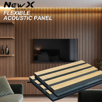 Panneaux acoustiques écologiques PET+MDF à lattes avec effet fluorescent pour usage intérieur, maison, villa, salon