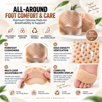 Coussinets respirants en nid d'abeille pour l'avant-pied, coussinets métatarsiens en gel souple pour femmes et hommes, soutien confortable pour la plante des pieds