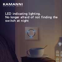 Interrupteur mural en verre LED 220V, noir, marche/arrêt, pour usage domestique, prise électrique durable, interrupteurs muraux OEM