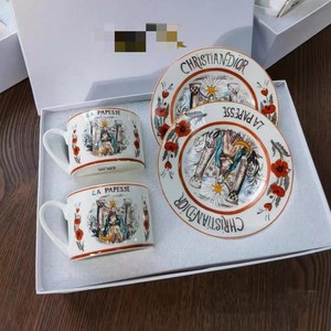 JADE European-Style Ceramic Bone China Coffee <b>Cup</b> <b>Saucer</b> Set Modern Luxury Eco-Friendly 220ml Afternoon Tea Wholesale Gift Suit - Product Image 4