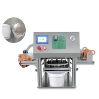 Scelleuse pneumatique semi-automatique personnalisée pour bouteilles et seaux en plastique à moteur pour mayonnaise/barbecue/sauce salade