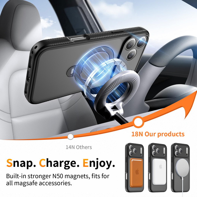 Skin-Feel Magnetic Bracket Phone Case, 360° Rotation Precise Cutout Cover Wholesale for iPhone 17 Pro Max