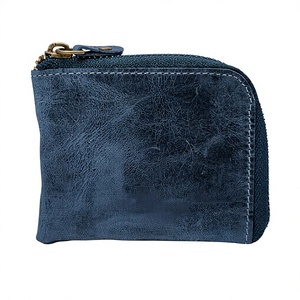 Custom Vintage Short Card <b>Wallet</b> <b>for</b> <b>Men</b> Genuine Leather <b>RFID</b> Blocking Zipper Closure - Product Image 3