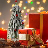 12-Zoll-Mini-Weihnachtsbaum künstlicher geschneiderter Tischbaum Weihnachtsbaum mit Holzboden für Weihnachtsfeier Heimdekoration