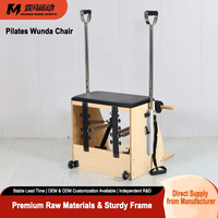 Chaise de stabilité Pilates en bois d'hévéa, structure robuste, revêtement en microfibre épaisse, ressorts améliorés pour studio de yoga, entraînement à domicile