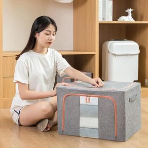 Clothing Organizer Fabric <b>Storage</b> Box Rectangle Moisture Proof Wardrobe <b>Storage</b> For <b>Clothes</b> Quilts Sundries - Product Image 1