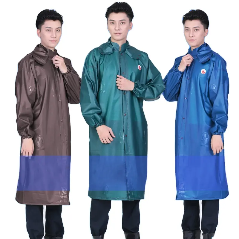 Translucent Multi-color Raincoat, Rainwear Rain Suit With Hood For Forest Work
