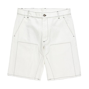 Disai fabricante personalizado hombres marfil blanco contraste costura clásico Denim corto logotipo personalizado Jean Shots para hombres - Product Image 1