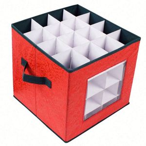 Caja de Almacenamiento para Adornos Navideños, Decorativa, de Cartón Dividido, con Asas - Product Image 6