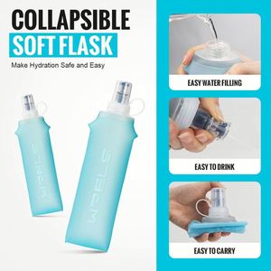 Bouteille d'eau pliable en TPU personnalisée en gros, gourde souple de sport avec logo personnalisé pour la course à pied, flacon souple en plastique - Product Image 4