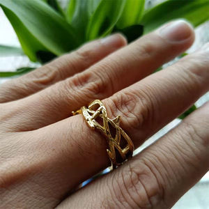 Stainless Steel Flower <b>Ring</b> Gold Unisex Party Jewelry - Product Image 2