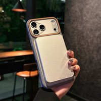 Nouvelle Coque de Téléphone Magnétique en Métal Givré Effet Peau avec Support pour iPhone 18 17 16 15 14, Protection Anti-Chute, Dos Mat