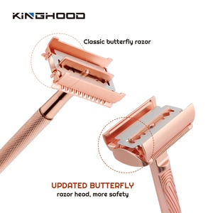 <span class=keywords><strong>Rasoir</strong></span> de sécurité vintage à double tranchant en métal long pour femmes, fabrication sous contrat OEM de luxe à marque privée, zéro déchet - Product Image 2
