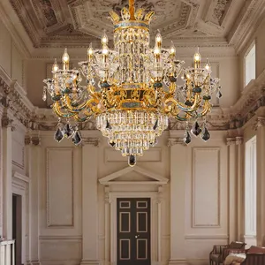 Lampadario di cristallo europeo di lusso leggero Hotel Fashion Atmosphere soggiorno casa candela lampadario di cristallo