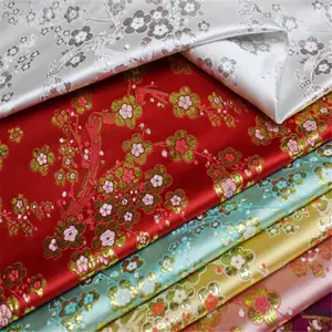 Good Quality Chinese Brocade Fabric with Shiny Metallic Flower Jacquard for Umbrella Skirt