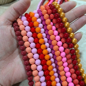 10mm Glass <strong>Bead</strong> Diy Accessories Fashion Solid Color <strong>Red</strong> Hot Pink Backing Loose <strong>Beads</strong> Handmade Bracelet <strong>Beads</strong> for Decoration - Product Image 1