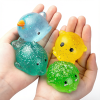 Grandes boules anti-stress sensorielles moelleuses et scintillantes en forme d'animaux Kawaii, jouets Mochi Squishy amusants et doux en plastique, promotionnels