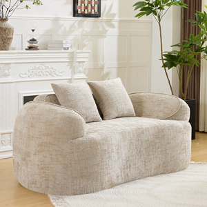 Sofá Reclinable Moderno y Ecológico de Dos Plazas, Diseño Compacto, Tela Jacquard Antiarrugas, Brazos Acolchados, Patas de Madera - Product Image 2