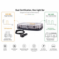 Mini barre lumineuse LED robuste à fixation magnétique sur toit pour véhicule, avec fonction stroboscopique