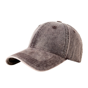 Casquette de baseball en denim délavé rétro, unisexe, en coton, couleur unie, protection solaire, chapeau d'extérieur - Product Image 1