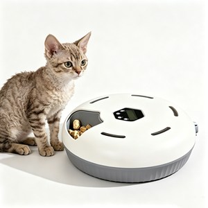 Distributeur automatique d'aliments pour animaux résistant au froid, connecté en WiFi, avec réservoir de granulés visible - Product Image 1