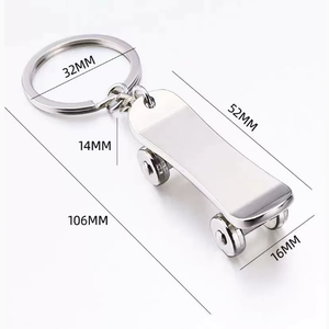 Creative Fingertip Skateboard Metal <strong>Keychain</strong> Personality <strong>Cool</strong> Finger Scooter <strong>Custom</strong> Wheels Can Slide Skateboard Key Chains - Product Image 3