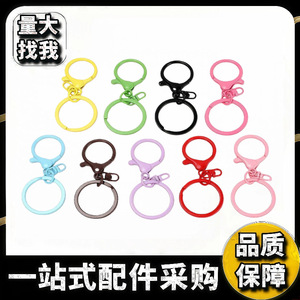 Colorful Metal Lobster Buckle Keychain <b>Set</b> Round Baking <b>Paint</b> Craft Supplies - Product Image 5