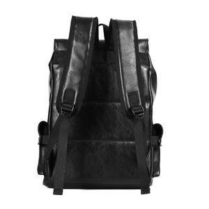 Sac à dos tendance en cuir PU personnalisé de style rétro pour hommes avec fermeture à glissière imperméable résistant à l'eau toutes saisons décontracté usage quotidien - Product Image 4