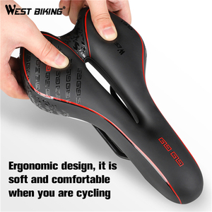 Sillín de bicicleta de cuero con diseño ergonómico, asiento de bicicleta de Gel para ciclismo, impermeable, de cuero PU, cómodo, para bicicleta de montaña - Product Image 5