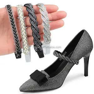 R008 1cm Strass streifen Schuhe Dekoration Kristalls chnur Strass Seil für Sandalen