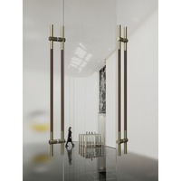 Poignée de porte minimaliste en acier inoxydable pour portes doubles en verre sans cadre ou en bois, idéale pour hôtels, centres commerciaux, entrées – Quincaillerie personnalisée