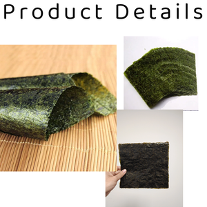 卸売オーガニックグレード寿司海苔 サクサク焼き海苔シート 真空パック 10枚/50枚/100枚入り 寿司巻き用 日本産 - Product Image 3